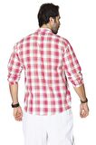 Uzun Kol Şile Bezi Hakim Yaka Erkek Tshirt Kırmızı
