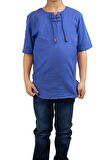 Kısa Kol Şile Bezi Zımbalı Erkek Çocuk Tshirt Saks