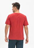 Kısa Kol Şile Bezi Zımbalı Erkek Tshirt Kırmızı