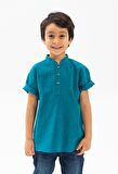 Kısa Kol Şile Bezi Bodrum Erkek Çocuk Tshirt Petro