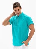 Kısa Kol Şile Bezi Bodrum Erkek T-Shirt Turkuaz