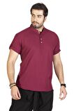 Kısa Kol Şile Bezi Bodrum Erkek T-Shirt Koyu Bordo