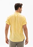Kısa Kol Şile Bezi Bodrum Erkek T-Shirt Sarı