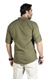 Uzun Kol Şile Bezi Bodrum Erkek T-shirt Haki