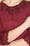 Zehra Şile Bezi Bluz Bordo Brd