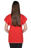 Eliş Şile Bezi Kısa Kol Şile Bezi Naz Bluz Kırmızı Krmz