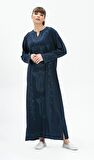 Uzun Kol Şile Bezi Simli Kaftan Midi Boy Elbise La