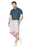 Gabardin Lastikli Erkek Şort Taş Tas