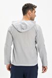 Kapüşonlu Şile Bezi Erkek Sweatshirt Gri