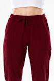 Şile Bezi Cepli Kadın Yazlık Pantolon Bordo Brd