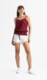 Askılı Şile Bezi Damla Bluz Bordo Brd
