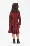Uzun Kol Pazen Mahur Çocuk   Elbise Bordo