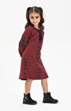 Uzun Kol Pazen Mahur Çocuk   Elbise Bordo