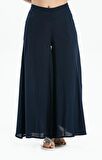 Şile Bezi Bol Paça Pantolon Lacivert Lcvt
