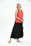 Kolsuz Poplin Zeyno Bluz Mercan Mrcn