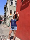 Askılı Şile Bezi Atiye Bluz Mor Mor