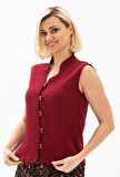 Kolsuz Şile Bezi Arzu Bluz Bordo Brd