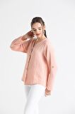 Uzun Kol Müslin Sedef Gömlek Pudra Pdr