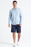 Uzun Kol Poplin Ege Erkek Gömlek Buz Mavi Bmv