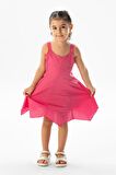 Askılı Vual Emel Yazlık Çocuk Elbise Pembe Pmb
