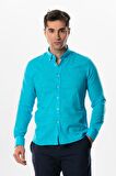 Ada Şile Bezi Uzun Kol Yazlık Erkek Gömlek Turkuaz 3054