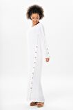 Uzun Kol İzel Uzun Yazlık Müslin Elbise Beyaz Byz