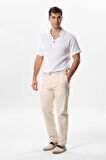 Gabardin Erkek Pantolon Krem Krm