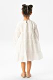 Uzun Kol İlay Yazlık Müslin Çocuk Elbise Beyaz Byz