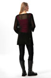 Uzun Kol Serenay Asimetrik Bağlama Detaylı Sonbahar ve Kışlık Triko Hırka Siyah Syh