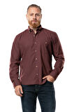 Uzun Kol Oduncu Erkek Pazen Sonbahar ve Kışlık Gömlek Bordo 4004