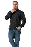 Uzun Kol Oduncu Erkek Pazen Sonbahar ve Kışlık Gömlek Siyah 4006