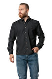 Uzun Kol Oduncu Erkek Pazen Sonbahar ve Kışlık Gömlek Siyah 4006