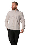Uzun Kol Oduncu Erkek Pazen Sonbahar ve Kışlık Gömlek Bej 4032