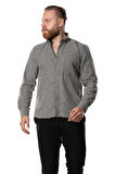 Uzun Kol Oduncu Erkek Pazen Sonbahar ve Kışlık Gömlek Gri 4040