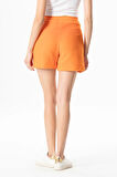 İnci Bağlamalı Yazlık Müslin Şort Turuncu Trnc