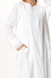 Uzun Kol Vual Tülay Nervürlü Yazlık Ferace Beyaz Byz