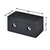 Masa Sandalye Mobilya Koltuk Ayak Yükseltici Takoz Ayak 4'lü Set Boy 4 cm En 8 cm Siyah
