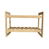 UNKATECH Ahşap İki Katlı Ayakkabılık 29x60x40