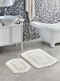 AZH 2'li Takım (60x90cm.+40x60cm.) Özel Dokuma -El Örgülü - Banyo Paspası - Ayak Havlusu %100 Cotton