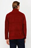 ERKEK BORDO STANDART YARIM FERMUAR POLAR
