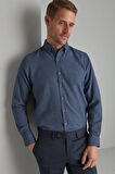 Erkek Lacivert Dynamic Fit Düğmeli Yaka Gömlek
