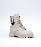 Kadın Hakiki Deri Kışlık Bağcıklı Bilek Üstü Bot