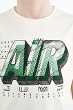 Ekru Yazı Baskılı Standart Kalıp O Yaka Erkek Çocuk T-Shirt - 11098 | 4-5 Yaş