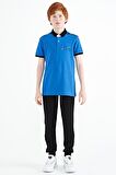 Saks Baskı Detaylı Standart Kalıp Polo Yaka Erkek Çocuk T-Shirt - 11140 | 4-5 Yaş