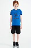 Saks Pusula Baskılı Standart Kalıp O Yaka Erkek Çocuk T-Shirt - 11106 | 10-11 Yaş