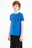Saks Yazı Baskılı O Yaka Standart Kalıp Erkek Çocuk T-Shirt - 11149 | 12-13 Yaş