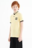 Sarı Yakası Renk Bloklu Baskı Detaylı Standart Kalıp Erkek Çocuk T-Shirt - 11111 | 5-6 Yaş