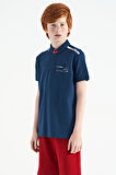 İndigo Baskı Detaylı Standart Kalıp Polo Yaka Erkek Çocuk T-Shirt - 11140