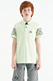 Açık Yeşil Kol Baskı Detaylı Standart Kalıp Polo Yaka Erkek Çocuk T-Shirt - 11093