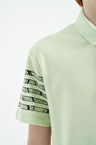 Açık Yeşil Kol Baskı Detaylı Standart Kalıp Polo Yaka Erkek Çocuk T-Shirt - 11093